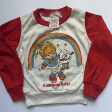 Vintage 1983 Rainbow Brite and Twink Size 4 Toddler Pink and White Shirt