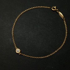 EGA TIFFANY CO. Gold 750 Diamond 1g By The Yard Bracelet /ZA0317