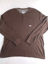 Realtree Logo Henley Mens Knit Brown Long Sleeve Thermal Shirt 2XL
