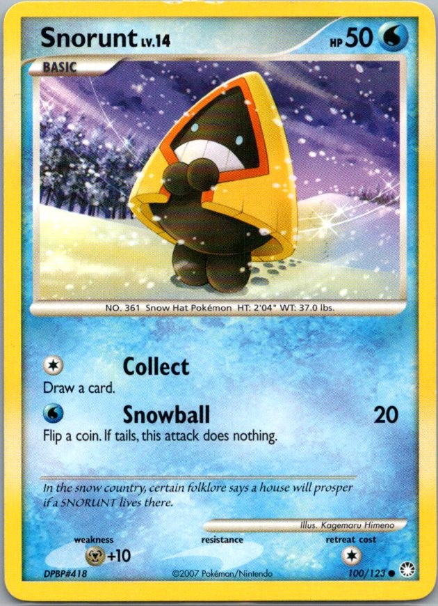 Snorunt 100/123 Common Mysterious Treasures 2007 LP