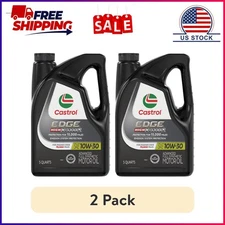 (2 pack) Castrol EDGE High Mileage 10W-30 Advanced Full Synthetic Motor Oil 5 Qt