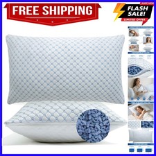 Cooling Bed Pillows for Sleeping Set of 2, Shredded Memory Foam Pillows for B...