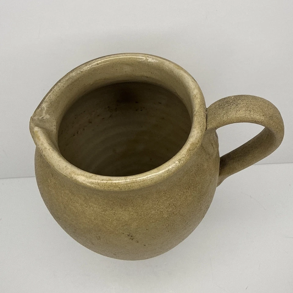 Dee Cee Jug Stoneware Water Pitcher Vintage Pottery 7.5" - Image 2 of 4