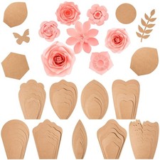60 PCS Large Paper Flower Template Kit DIY Wall Petal Stencil 9 Types Decor