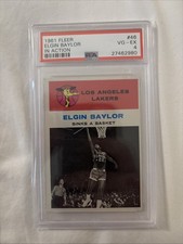 1961 Fleer Basketball #46 Elgin Baylor In Action Rookie Card RC PSA 4 VG-EX . rookie card picture