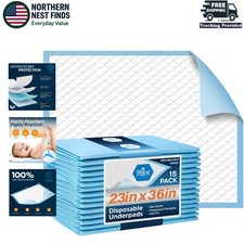 Super Absorbent Disposable Chux Pads 23x36 for Adults, Kids Pets - 50 Count