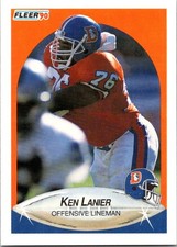 1990 Fleer #27a Ken Lanier Denver Broncos
