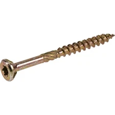 Hillman 48589 Zinc Yellow Power Pro Star Drive Flat Head Wood Screw #8 x 2 in.