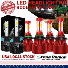 LED Headlights Fog Lights Bulbs Kit For Chevy Silverado 1500 2500 HD 1999-2002