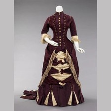 1880s Historical Victorian Edwardian Duchess Walk Medieval Retro Evening Dresses