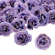 50pcs Artificial Rose Flower Heads,1.2" Silk Fake Roses Heads, Light Purple