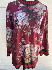 Gucci Icon Floral Neoprene Sweater Cranberry Multicolor Without Tag Size M
