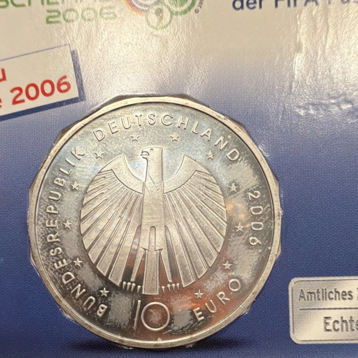 Pièce Allemande 10 Euro Argent 2005 – FIFA 2006, Version BE, Silver Proof