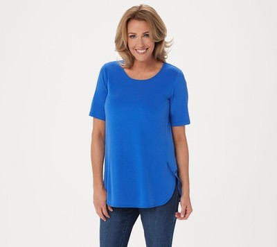 Susan Graver Women's Top Sz XL Essentials Liquid Knit Tunic Blue A352184