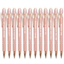 Stylus Pens for Touch Screens, 12 Pack Rose Gold Inspirational Pens, 1.0mm Me...