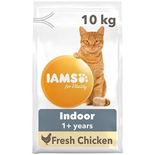 IAMS Indoor Complete Dry Cat Food Chicken 10kg - Litter Odour Control, Hairballs 5.40 per kilo