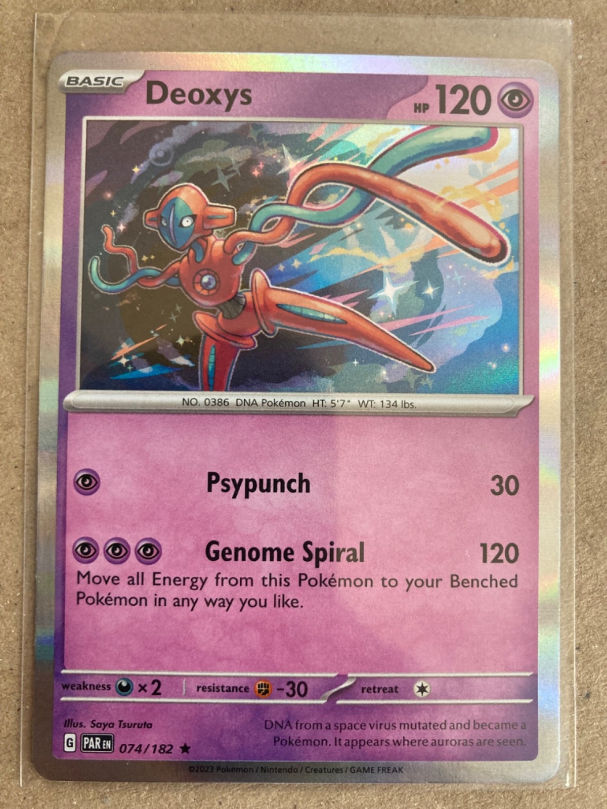 2023 Pokemon Paradox Rift - DEOXYS #74 (HOLO) - Pack To Sleeve