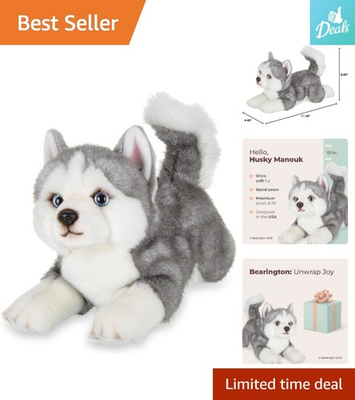#ad Cuddly 13 Inch Dog Plush Bearington Husky for Nursery Decor and Collecting $48.44