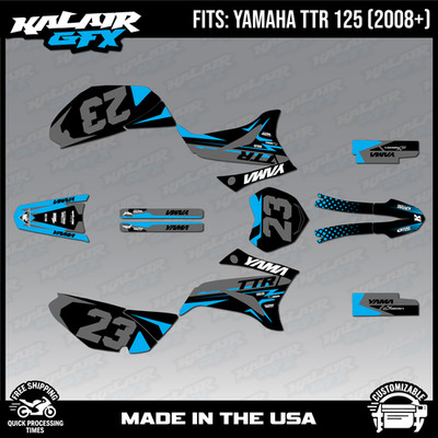 Graphics Kit for Yamaha TTR125 (2008-2023) TT-R125LE Evader Series - Grey Cyan