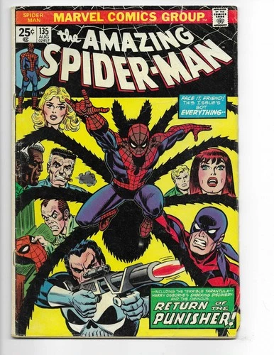 Amazing Spider-Man 135 1974 Marvel Comics VG 4.0 2nd App Punisher Jewelers Ad