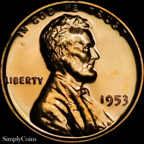 1953 Lincoln Wheat Penny Proof GEM Uncirculated Cent Choice Red RD From US Set