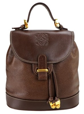 Vintage LOEWE Anagram Brown Leather Amazona Top Handle Tote Bag Spain