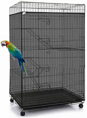 Adjustable Birdcage Seed Catcher Feather Catcher Bird Cage Cover Net Airy Soft S