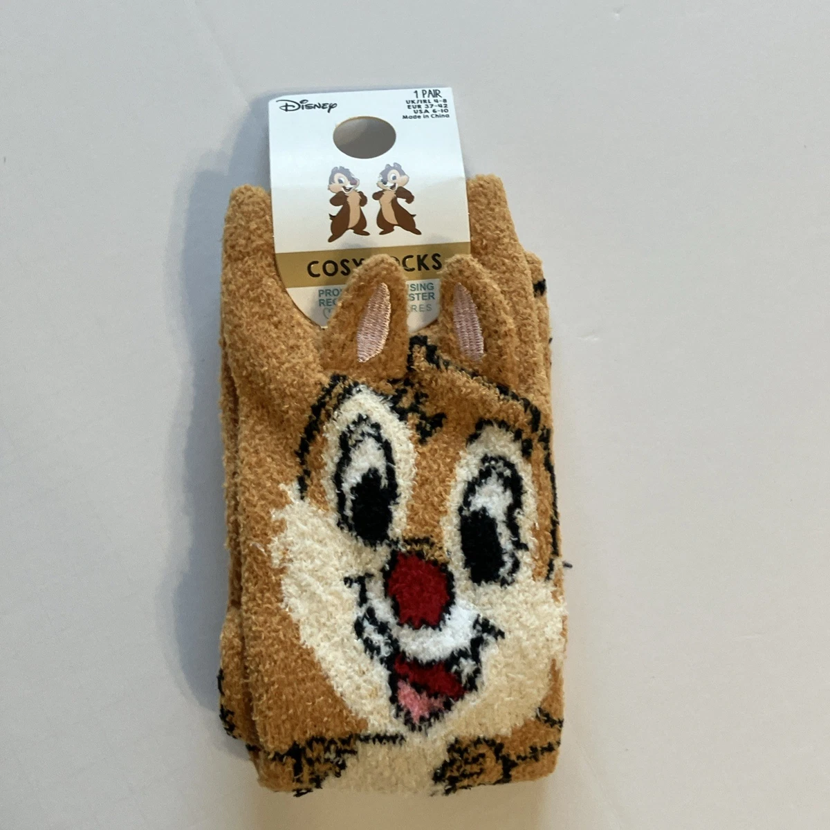 Primark Chip and Dale Acogedores Calcetines Disney EE. UU. 6-10 Ardilla Marrón Suave Nuevos