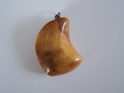 Opaker Butterscotch Karamell Natur Bernstein Freeform Anhänger 5,2 g/3,9x2,3 cm
