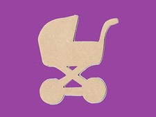Sujet ou support a decorer en bois medium mdf landau poussette