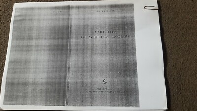 VARIETIES OF WRITTEN ENGLISH - EDELSON, 1978, COPY BOOK ________________________