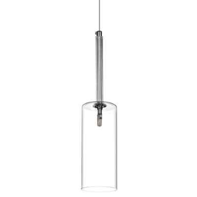 LamQee 1-Light Clear Cylinder Pendant Light with Glass Shade 06FTL0239CBK