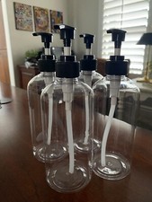 Empty Plastic Pump Bottles Dispenser 4 pack 16oz/500ml Portable 3"L x 3"W x 8.7"