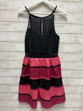BCX juniors fit and flare illusion pink & black sleeveless formal prom dress 11