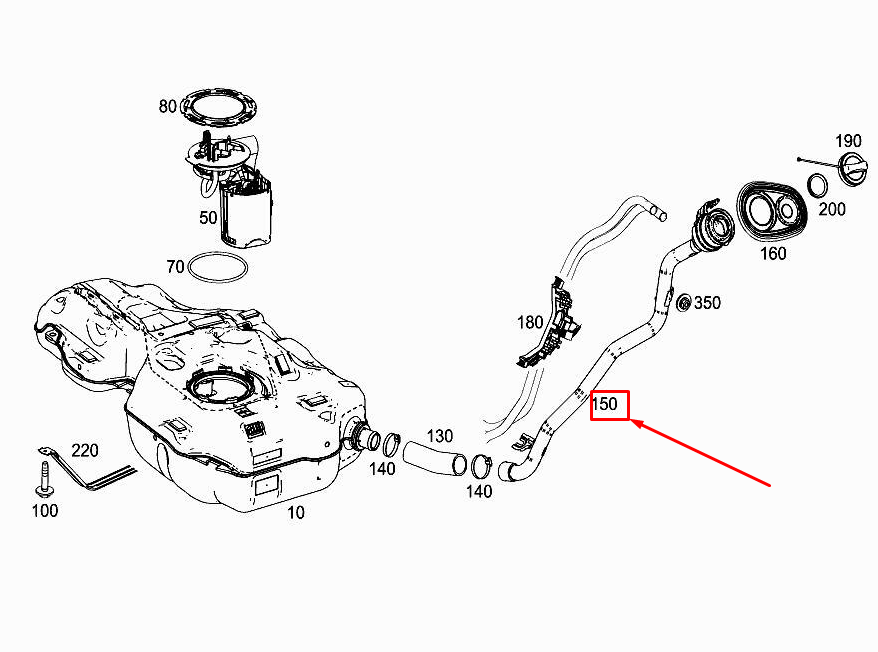 MERCEDES-BENZ A W177 Fuel Filler Neck A1774700400