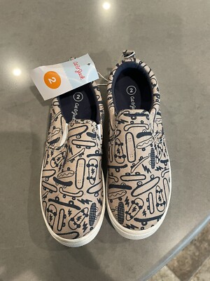 NWT Cat & Jack Boys Slip On Sneaker Size 2 Big Kid