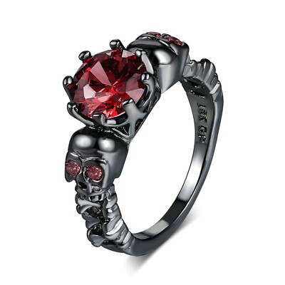 #ad #ad Rings for Women Gothic Jewelry Black Rings Skull Ring Promise Rings Cubic Zir... $22.63