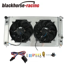 For 1996-2005 Chevy Blazer S10 GMC 3 Row Radiator+12"Shroud Fan+Thermostat Relay