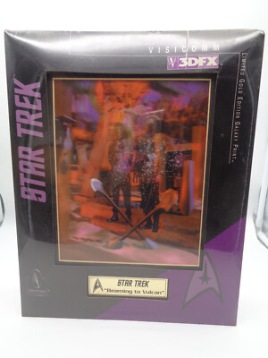 Star Trek Visicomm 3DFX Beaming to Vulcan Matted Print  11X 14