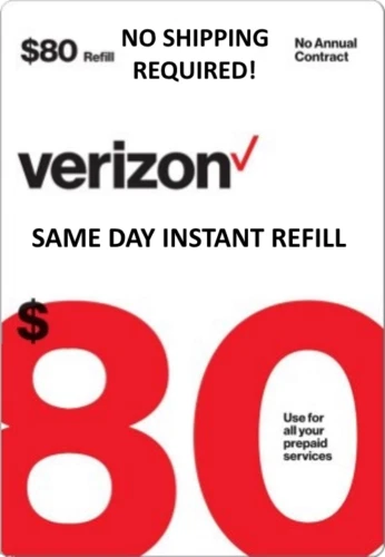 Verizon Wireless- $80 Refill,  Top-Up Airtime Card for Verizon Prepaid Service - Image 3 of 3