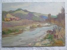 PAESAGGIO DI CAMPAGNA QUADRO DIPINTO AD OLIO FIRMATO CON GARANZIA p9