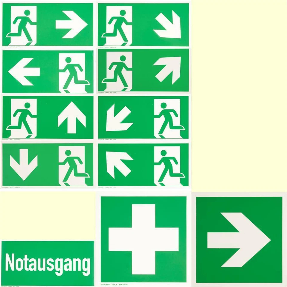 SMARTBOX PRO GMBH Fluchtweg Notausgang Schild Rettungsweg Schilder NACHLEUCHTEND - ASR A1.3