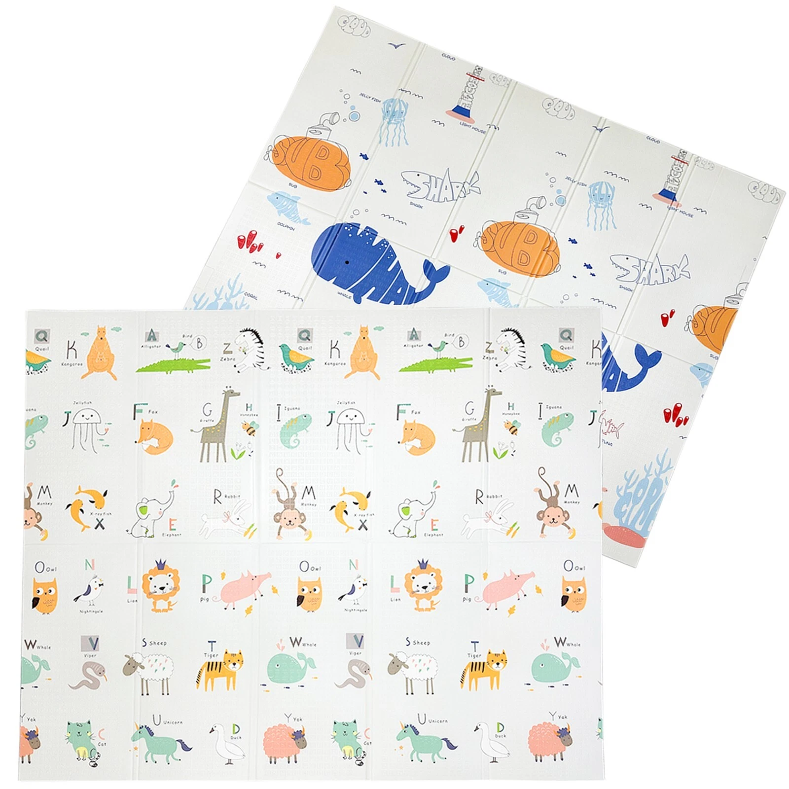 Children 2 Sided Activity Play Mat Educational Toy Sea Life Nursery Room Bedroom
