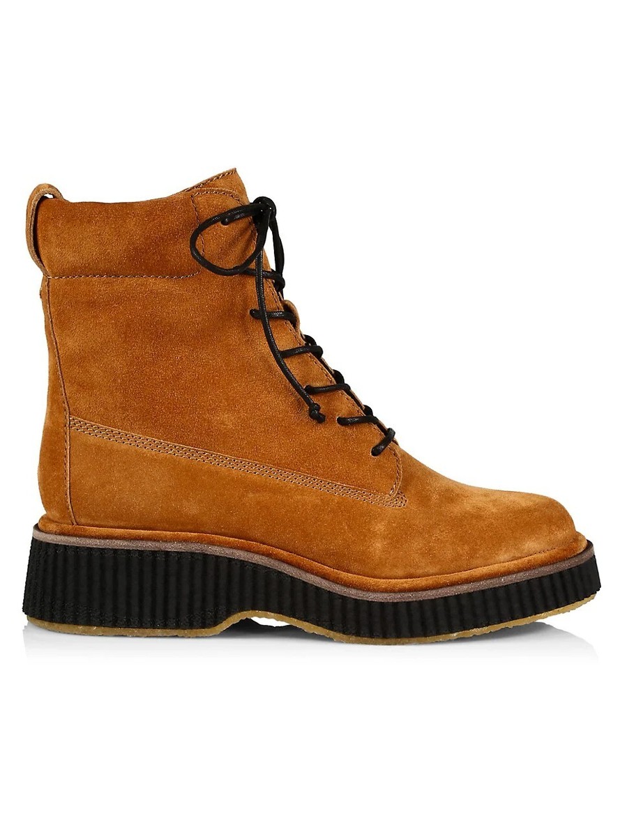 rag & bone Tan Suede Lace-Up Platform Boots Rag & Bone Cameron Suede Shearling Hiking Boots | Neiman Marcus main image 3