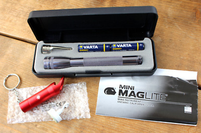 MAGLITE  Mini Mag Taschenlampe Grau & Box + Schlüssellicht Herrnhuter Sterne NEU