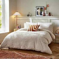 Henry Holland Meraki Beige Jacquard Duvet Quilt Cover Set, SINGLE, RRP £55