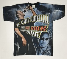 Vintage WWF The Rock Tee If You Smell What The Rocks Cooking Tee Large AOP Rare