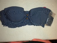 Xhilaration Bikini Swimwear Top Polka Dot Navy Blue Push Up Size L With Tag Xhilaration Bikini Swimwear Top Polka Dot Navy Blue Push Up Size L With Tag