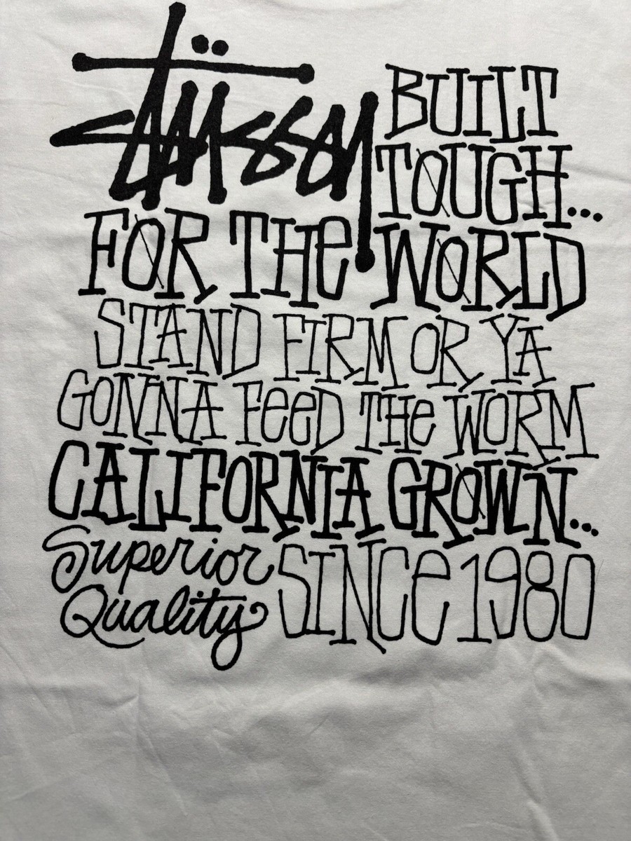ステューシー BUILT TOUGH XL ホワイト Tシャツ Stussy Tough Gear International Tee White メンズ - FW24 - JP