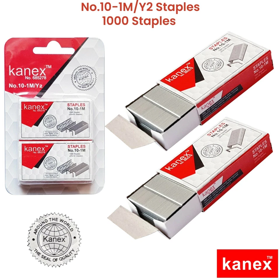 2000 X KANEX No.10 Size Standard Staples Pins - For Stapling Up To 20 Sheets